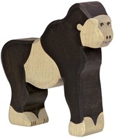 Holztiger figura de gorila de madera juguete sostenible artesanal