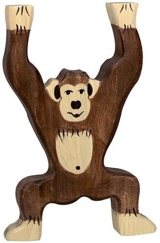 Holztiger figura de chimpancé de madera - hecho a mano y sostenible