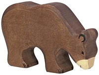 Holztiger figura de oso pardo de madera - juguete sostenible