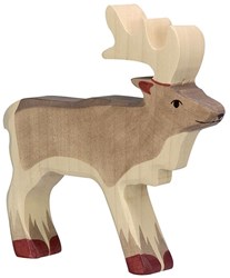 Holztiger figura de reno de madera - juguete artesanal y seguro