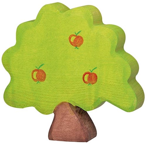 Holztiger árbol de manzanas de madera - figura educativa de juego