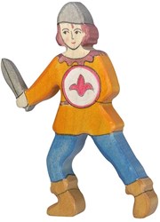Holztiger figura de madera niño camiseta naranja juguete creativo