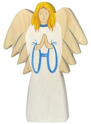Holztiger figura de ángel de madera navideña juguete artesanal