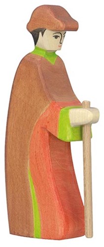 Holztiger figura navideña de madera pastor con bastón juguete multicolor