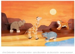 Holztiger set de animales salvajes de madera - juguete artesanal para niños
