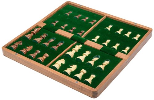 Philos juego de ajedrez cassette de madera casilla 38 mm clásico-2