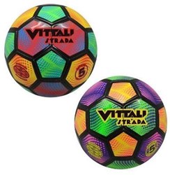 Balón de fútbol Strada talla 5 plástico verde rojo para niños