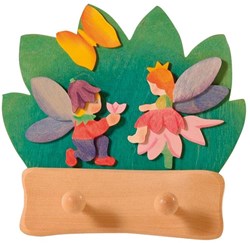 Ostheimer perchero hadas pequeño madera decoración infantil 2 ganchos