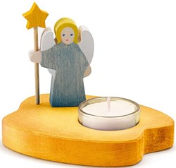 Ostheimer portavelas de madera ángel azul decoración luz ambiente