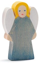 Ostheimer ángel de madera azul figura de juego artesanal decoración
