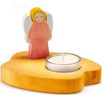 Ostheimer portavelas de madera ángel rojo decoración luz ambiental