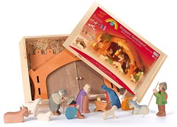 Ostheimer belén de madera set 13 piezas juguete navideño