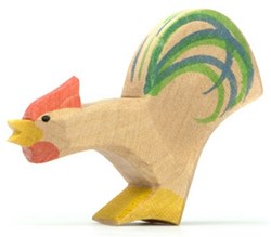 Ostheimer juguete de madera gallo de Bremen hecho a mano y sostenible