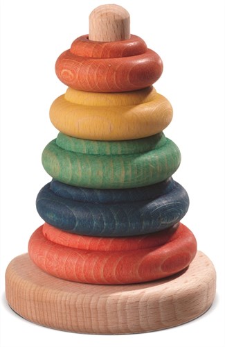 nic juguete de madera Stecksäule Classic - juego educativo de apilamiento bio