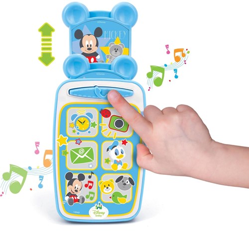 Clementoni teléfono bebé Mickey y Minnie con luz y sonido juguete-3