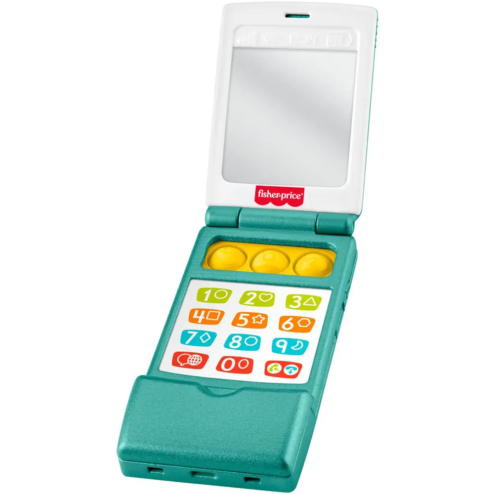 Mattel teléfono de juguete tipo concha Fisher-Price aprendizaje verde para niños pequeños