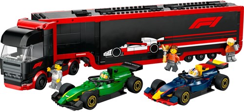 LEGO City camión F1 set de construcción con RB20 y AMR24 coches de carreras - juguete Fórmula 1-2