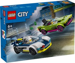 Persecución urbana con coche de policía y
