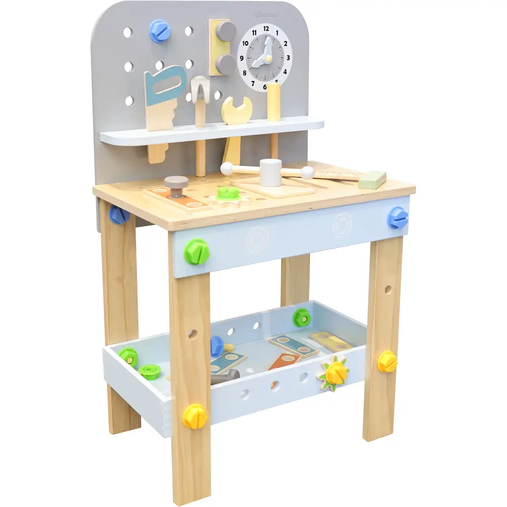 Vedes banco de trabajo de madera juguete con accesorios 44 piezas 40x26,5x65cm