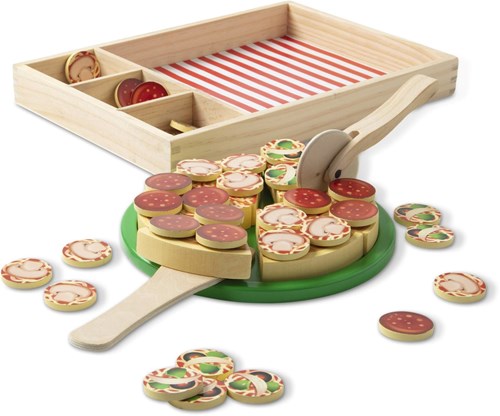 Spin Master set de pizza de madera juguete - Melissa & Doug pizza party-2