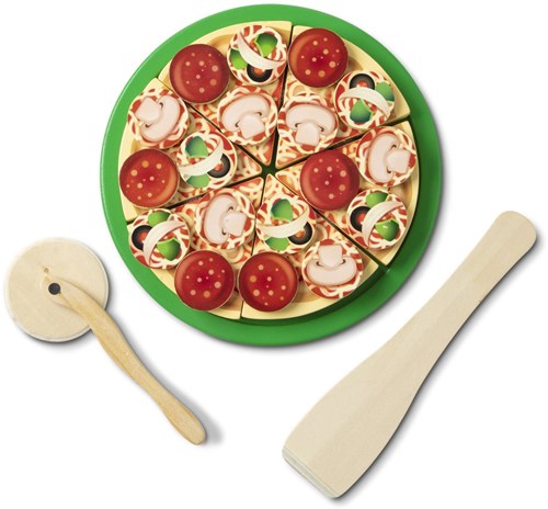 Spin Master set de pizza de madera juguete - Melissa & Doug pizza party-3