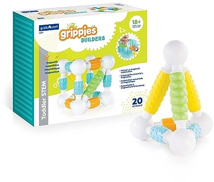 Guidecraft juguete de construcción magnético Grippies Builders - set de 20 piezas