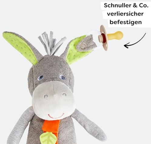 Haba peluche cadena chupete Burro Elwood - suave peluche para bebé-2