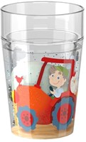 Haba vaso con purpurina granja vaso infantil con purpurina y diseño de granja