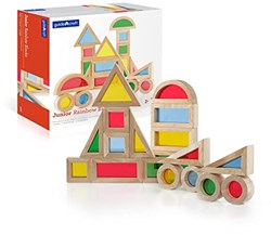Guidecraft bloques de construcción madera arcoíris - set juguete 20 piezas
