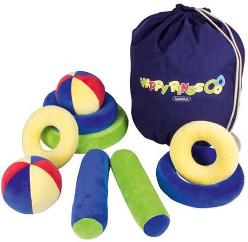 Beleduc juego educativo Happy Rings - juguete de cartón colorido-2