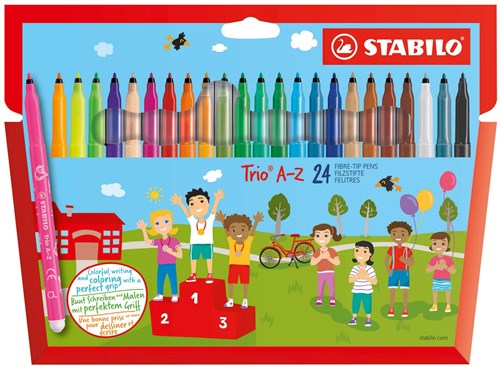 Stabilo rotuladores Trio A-Z con agarre ergonómico - set de 24 colores