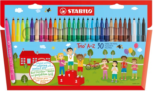 STABILO rotuladores con zona de agarre triangular ergonómica - 30 colores