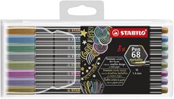 Stabilo estuche premium rotuladores metálicos 8 colores Pen 68