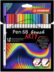 Stabilo rotulador brush premium ARTY estuche con 18 colores brush