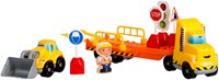 Abrick camión de juguete con remolque y accesorios de construcción-3