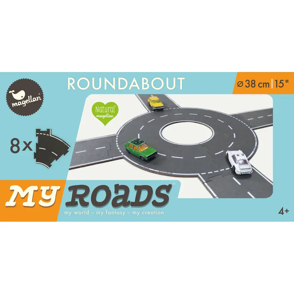 Magellan juguete MyRoads rotonda set de expansión madera sostenible