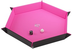 Gamegenic bandeja magnética para dados hexagonal negro rosa compacta