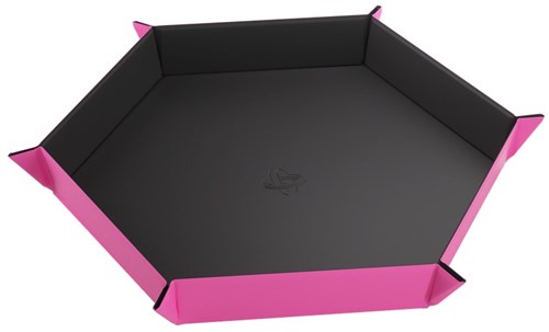 Gamegenic bandeja magnética para dados hexagonal negro rosa compacta-2