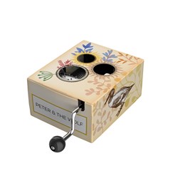 Belle Lurette caja de música de manivela juguete Pedro y el lobo clásico