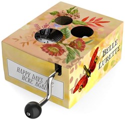 Belle Lurette caja de música de manivela Happy Days are Here Again