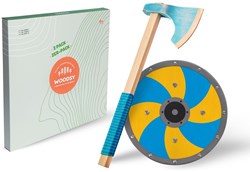 Woodsy set vikingo de madera: hacha y escudo - Haya a partir de 4 años