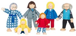 Goki muñecos flexibles casa de muñecas familia ciudad juguete de madera