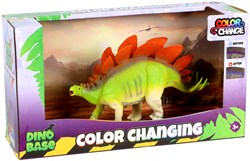 Dino Base Estegosaurio dinosaurio cambia color figura de juguete azul