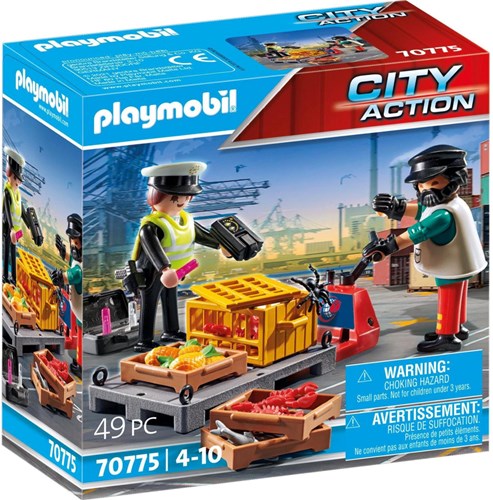Playmobil City Action Control de Aduanas Set de Juego - 70775 Puerto Cargo