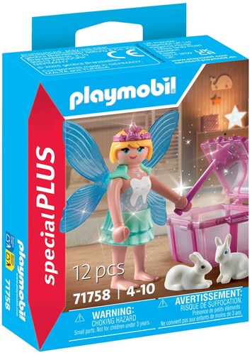 Playmobil Hada de los dientes figura con conejitos y cofre del tesoro