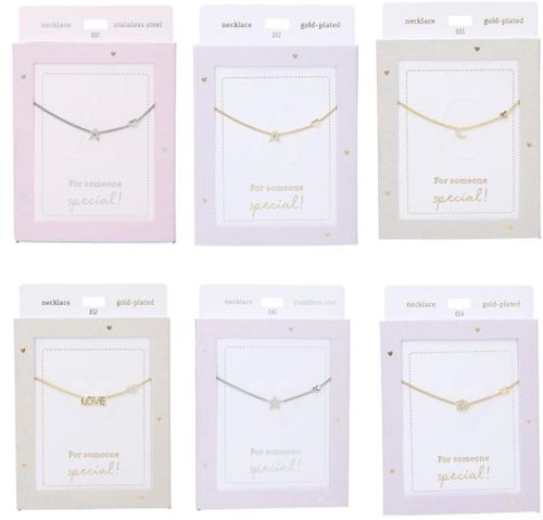 Depesche collar Heart of Gold plateado con letra R-2