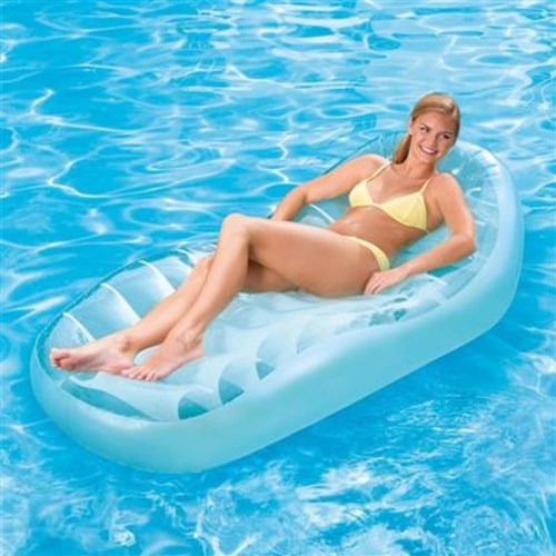 Summer Waves colchón inflable piscina Ergolounge relax azul PVC 168x81cm-2