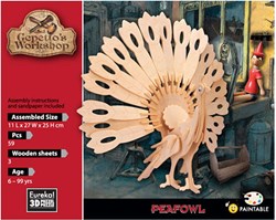 Eureka kit de construcción de madera 3D pavo real - juguete creativo para niños
