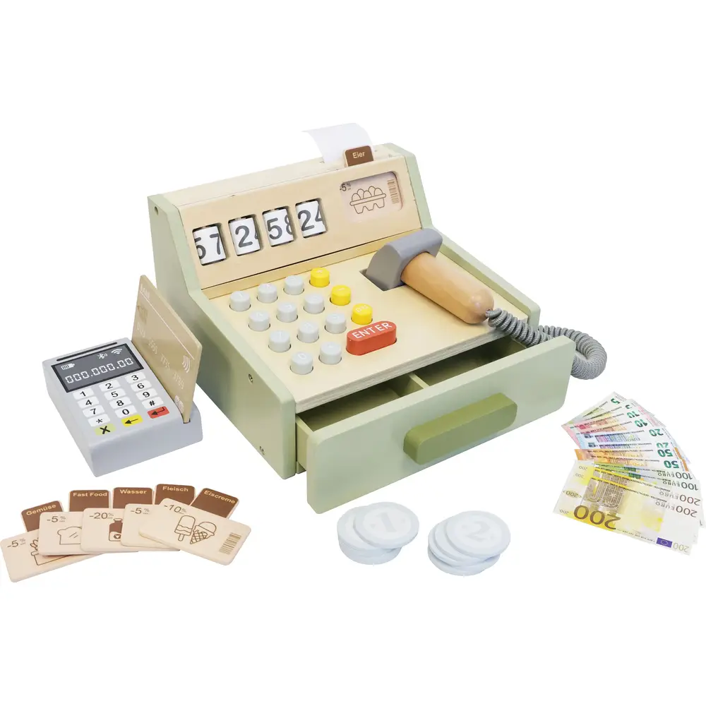 Vedes caja registradora de madera con accesorios - juego educativo de rol