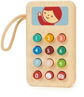 Mentari teléfono de juguete de madera para niños pequeños y preescolares